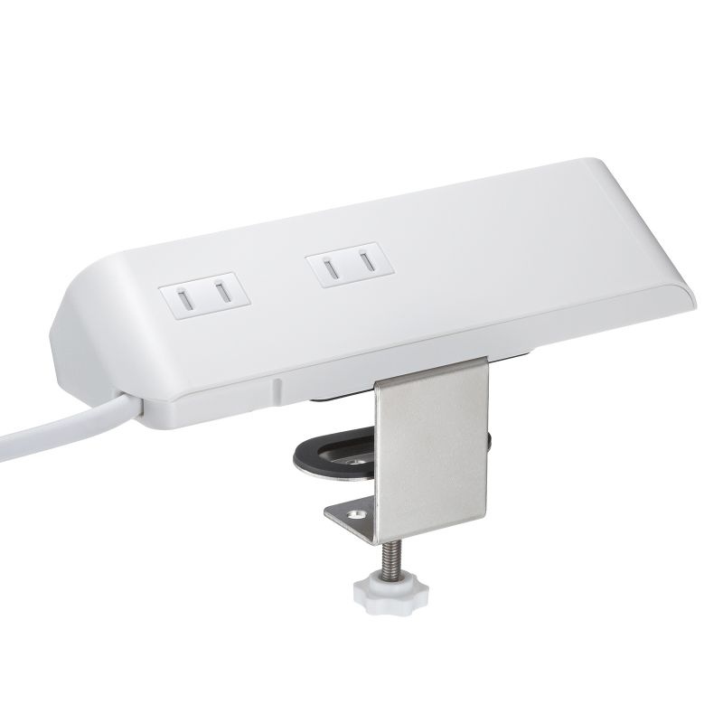 クランプ固定式タップ(AC4個口＋USB-C×3＋USB-A×1・PD65W・ホワイト)【TAP-B114UC-2W】