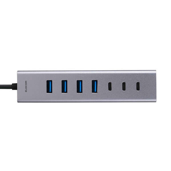 USB Type-C(TM)変換アダプター付き USBハブ(7ポート/USB 5Gbps)【U3HC-T070SV】