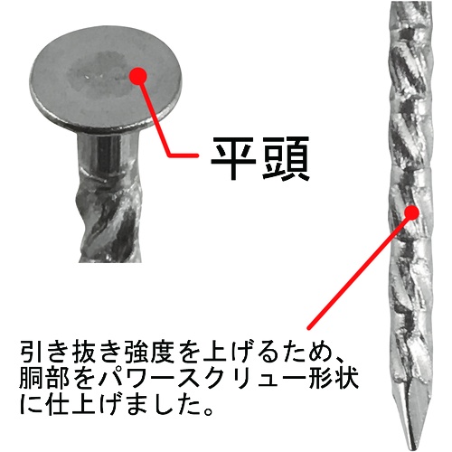 DAIDOHANT SP ステンレス パワースクリュー釘 平頭 3.4x75 400g(約70本)【00046956】