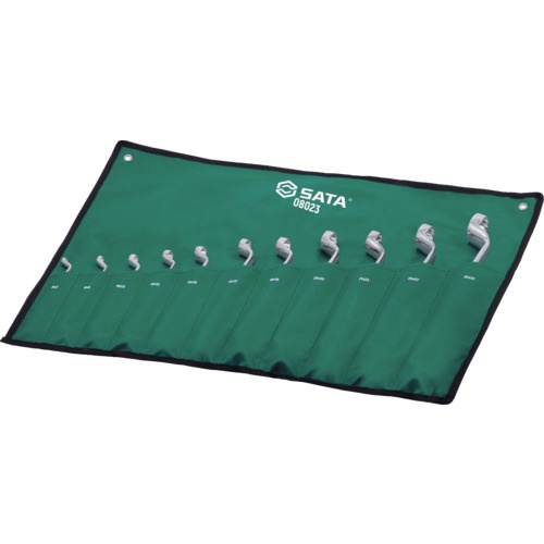 SATA 両口めがねレンチセット(11点)70°【08023】
