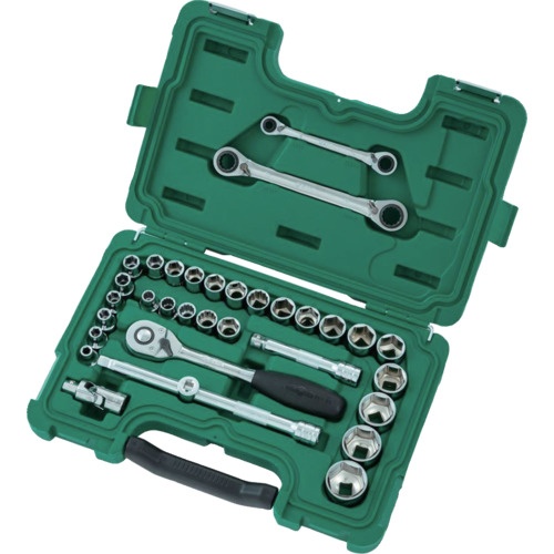 SATA 6角ソケットレンチセット 差込角12.7mm(33点)【09099】