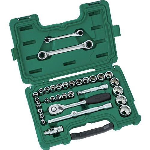 SATA 6角ソケットレンチセット 差込角12.7mm(33点)【09099】