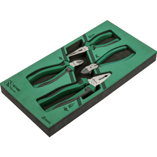 SATA プライヤー 4点 セット トレー入り【09912A】