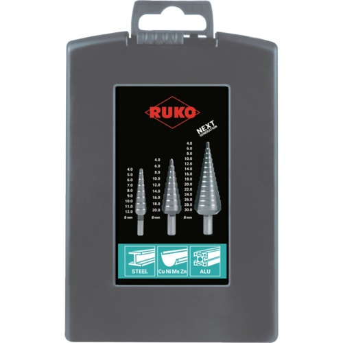 RUKO 3枚刃ステップドリル 3本組セット ハイス【101326RO】