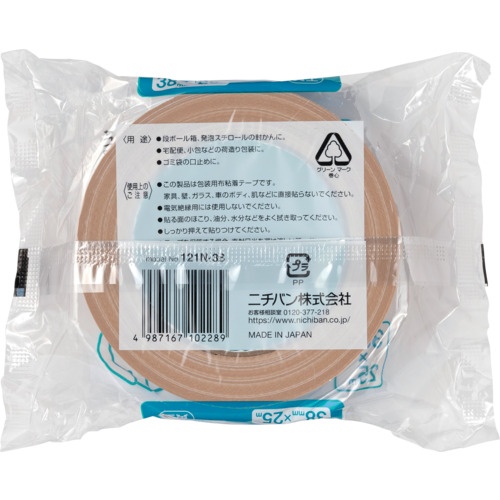 ニチバン ニチバン 布粘着テープ 121N 大巻 (中軽量物封かん用) 1巻入 黄土 38X25【121N-38】