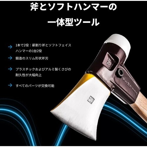HALDER SIMPLEXアックス 薄形、鋳鉄製ハウジング、ヒッコリー製ハンドル【3007.750】