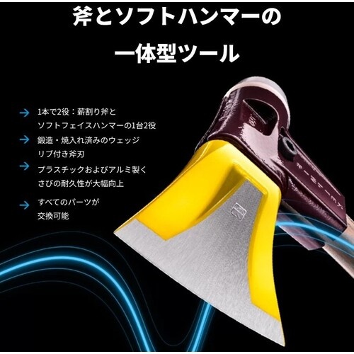 HALDER SIMPLEXアックス リブ付くさび、鋳鉄製ハウジング、ヒッコリー製ハンドル【3007.751】