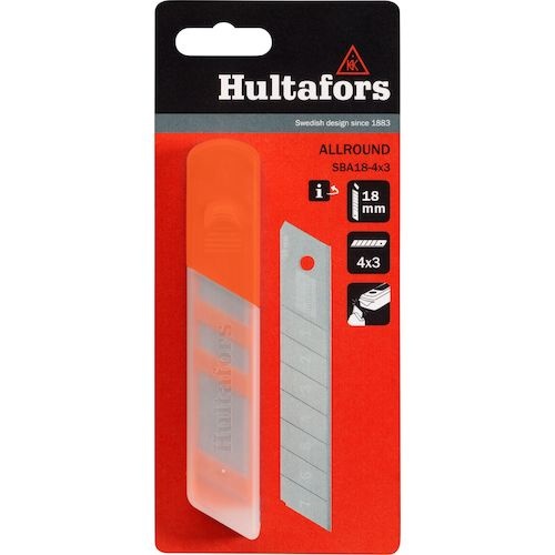 Hultafors スナップオフナイフ用替え刃 18mm 12枚入り【389630】