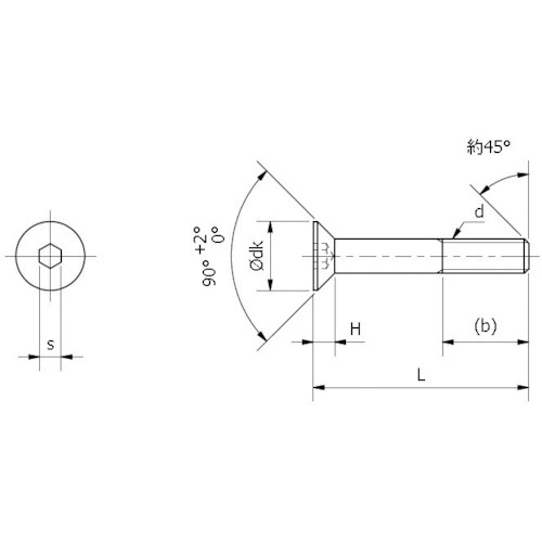 YAHATA 六角穴付皿ボルト全ねじ 黒色酸化被膜 M6×15 (200本入)【4580141793581】