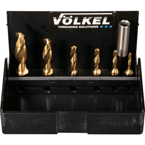 VOELKEL 六角軸タッピングドリルセット チタンコーティング M3ーM10 6本入り【67209】