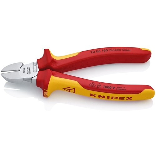 KNIPEX 絶縁1000V電工ニッパー 160mm(SB店頭展示パッケージ仕様)【7006-160SB】