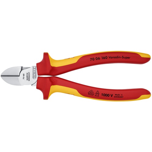 KNIPEX 絶縁1000V電工ニッパー 160mm(SB店頭展示パッケージ仕様)【7006-160SB】
