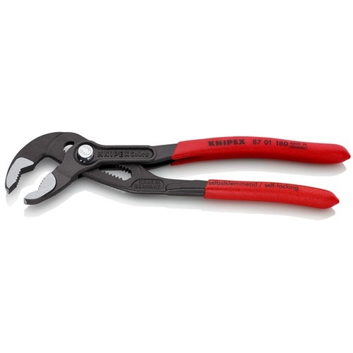 KNIPEX 【ブリスターパック仕様】ウォーターポンププライヤー コブラ 180mm ソフトプラスチックハンドル【8701-180SB】