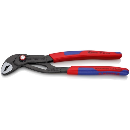 KNIPEX ウォーターポンププライヤー コブラクイックセット コンフォートハンドル 250mm (SB店頭展示パッケージ仕様)【8722-250SB】
