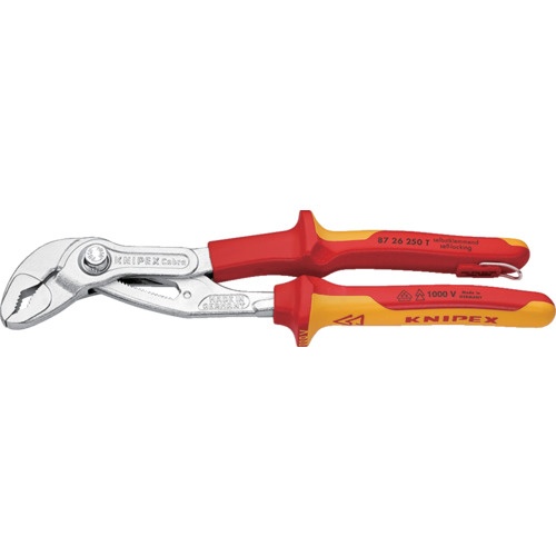 KNIPEX 絶縁ウォーターポンププライヤー コブラクイックセット 落下防止 250mm【8726-250TBK】