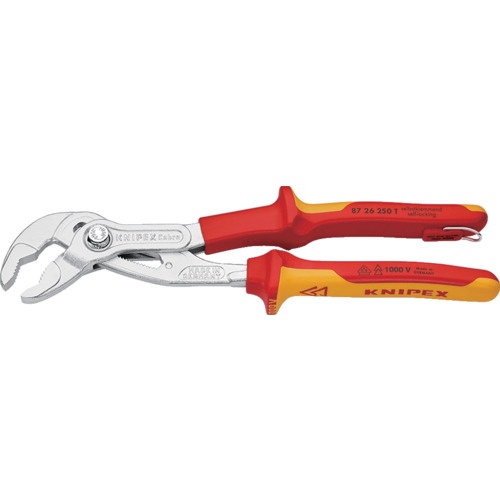 KNIPEX 絶縁ウォーターポンププライヤー コブラクイックセット 落下防止 250mm【8726-250TBK】