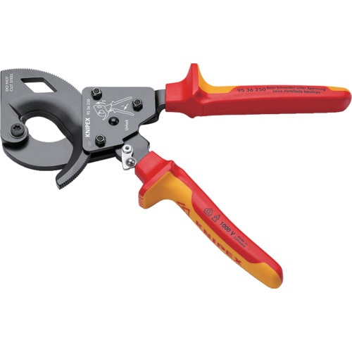 KNIPEX 絶縁ケーブルカッター 1000V(ラチェット式) 250mm【9536-250】