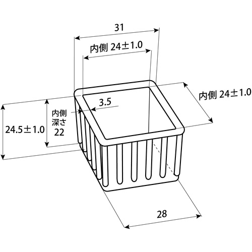 WAKI イスキャップB茶角 BC-202 24MM【BC-202】