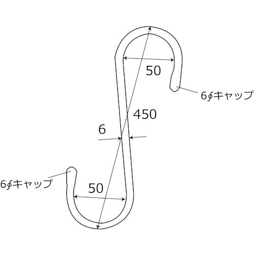 WAKI ステンSカン クロス BK-902 6X450MM【BK-902】