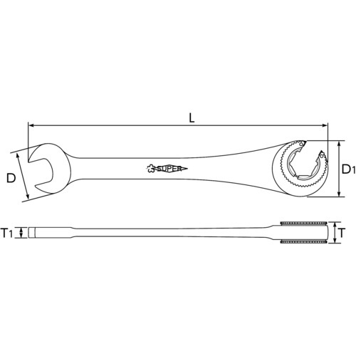 スーパー オープンギアレンチ(ストレートタイプ)L:160mm 呼び:10【GCW10】