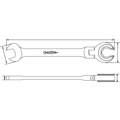 スーパー オープンギアレンチ(フレックスタイプ)L:231mm 呼び:17【GCW17F】