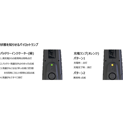 日平 エボリューションライト 2m充電コード付【HLED-20C2】