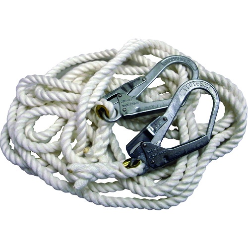 まつうら 両端大口径フック付 クレモナS荷揚げ用ロープ 16mmφ×20m【KMS16-20-2HOOK】