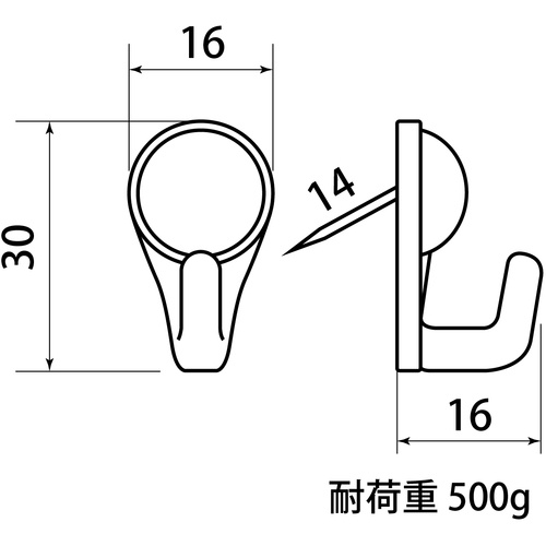 WAKI 新建材用フック KYH011ピンF W 3個入り【KYH011】