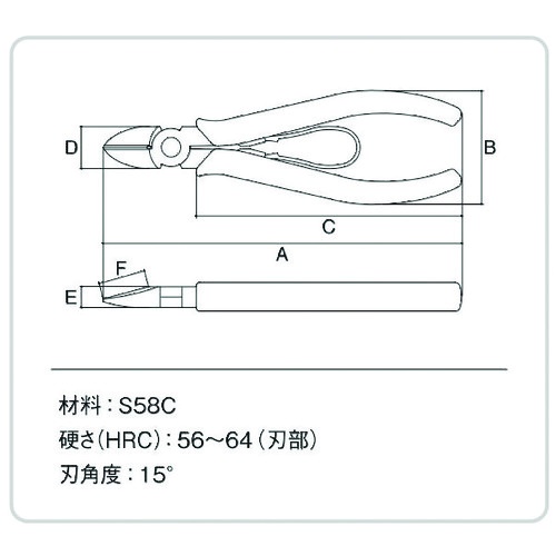 スリーピークス かるいニッパ(JIS付) 175mm【LN-175】