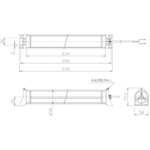 NIKKI 防水型LEDリニアライト AC100-240V(3mコード付き)【NLM30SG-AC】