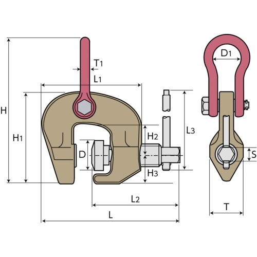スーパー スクリューカムクランプ(万能型)容量:1.0ton クランプ範囲:50～100mm(RFIDチップ搭載/S・M・A・Я・T管理アプリ対応)【SCC1WRF】