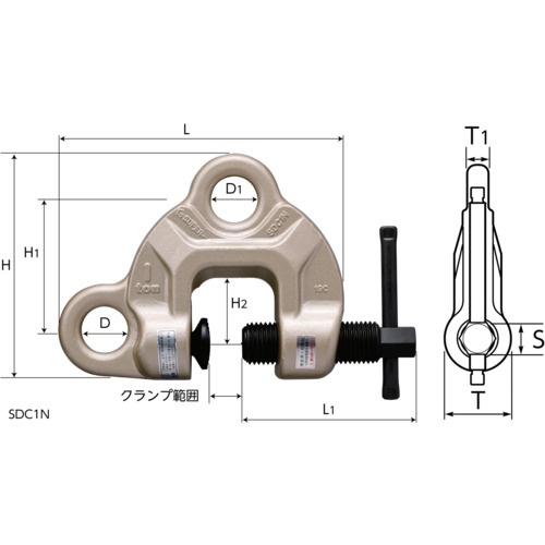 スーパー ねじ式クランプ スクリューカムクランプ(ダブル・アイ型) 基本使用荷重2t(RFIDチップ搭載/S・M・A・Я・T管理アプリ対応)【SDC2NRF】