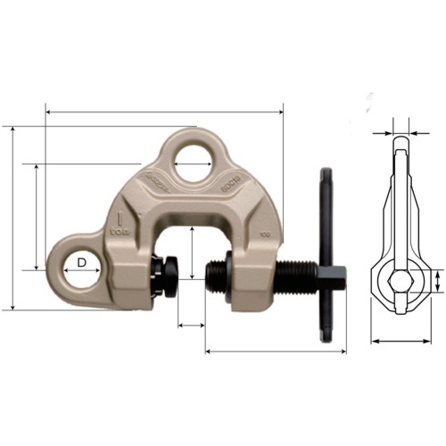 スーパー ねじ式クランプ スクリューカムクランプ(ダブル・アイ型)ツイストカム式 基本使用荷重6.3t(RFIDチップ搭載/S・M・A・Я・T管理アプリ対応)【SDC6.3SRF】