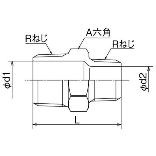 SFRN型 異径六角ニップル R3/4×R1/2【SFRN-2015】