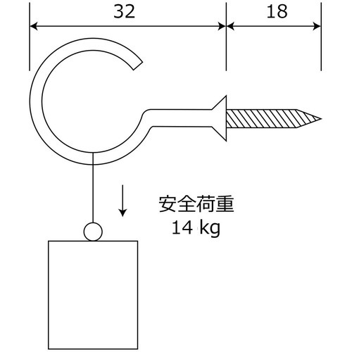 WAKI コーティング洋灯吊白 SH-059 32MM 3本入り【SH-059】