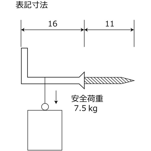 WAKI ステンレス洋折釘 SH-113 16MM 7本入り【SH-113】