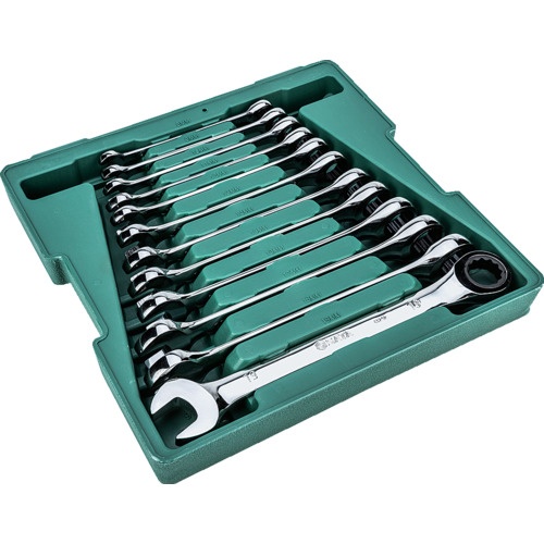 SATA コンビネーションラチェットレンチセット(12点)【ST09040-02】