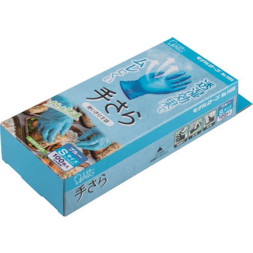 エステー 使い捨て手袋 モデルローブ NO1400 手さら Sサイズ【ST76122】