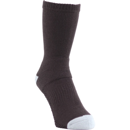靴下 ASHITOMO WORKING SOCKS 長靴専用 先丸クルー ダークブラウン 1足組 L(27ー29cm)【SWNC118L】
