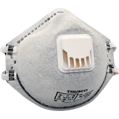TRUSCO 使い捨て式防じんマスク DS1 活性炭層 排気弁つき(10枚入)【T81-DS1VOV】