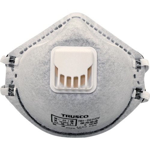 TRUSCO 使い捨て式防じんマスク DS1 活性炭層 排気弁つき(10枚入)【T81-DS1VOV】