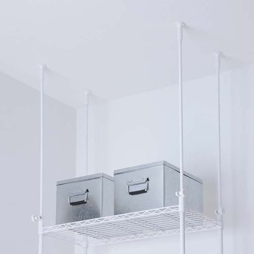 カラーメタルラック 突っ張りポール ホワイト 2本入り【CMM-17TPP-WH】