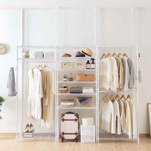 カラーメタルラック 突っ張りポール ホワイト 2本入り【CMM-17TPP-WH】