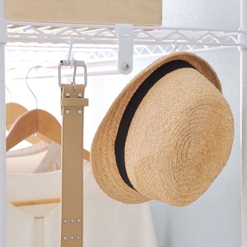 カラーメタルラック S字フック ホワイト 3個入り【CMM-3SF-WH】