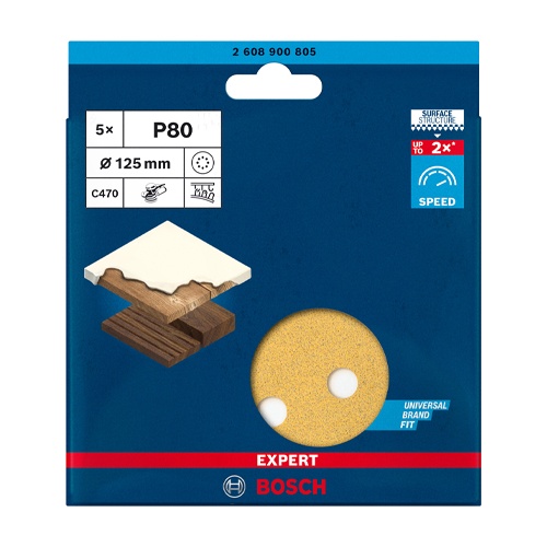 # 80/125mm 穴付ディスクペーパー(マジック式/5枚)【EA809XX-3A】