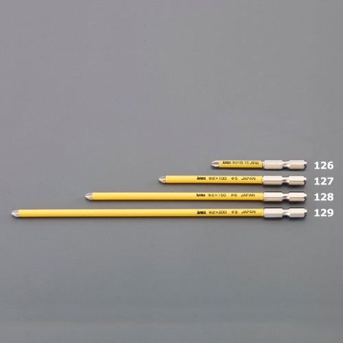 #2x200mm 細軸ドライバービット(ショート防止カバー付)【EA813A-129】