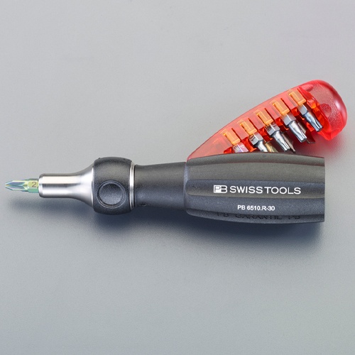 [+ - Hex]ドライバーセット(ラチェット・差替式)【EA550-100A】