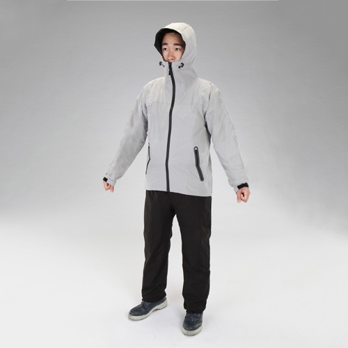 [L] 透湿型レインウェアー(シルバー)【EA996XB-52A】