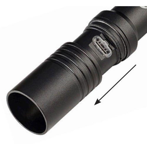 [充電式] フラッシュライト/LED(黒)【EA758SG-86】