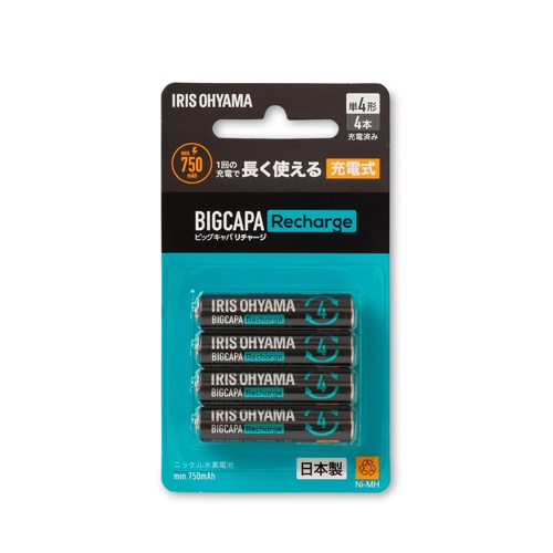 [単4x4本] ニッケル水素電池(充電式ビッグキャパ)【EA758YG-314】